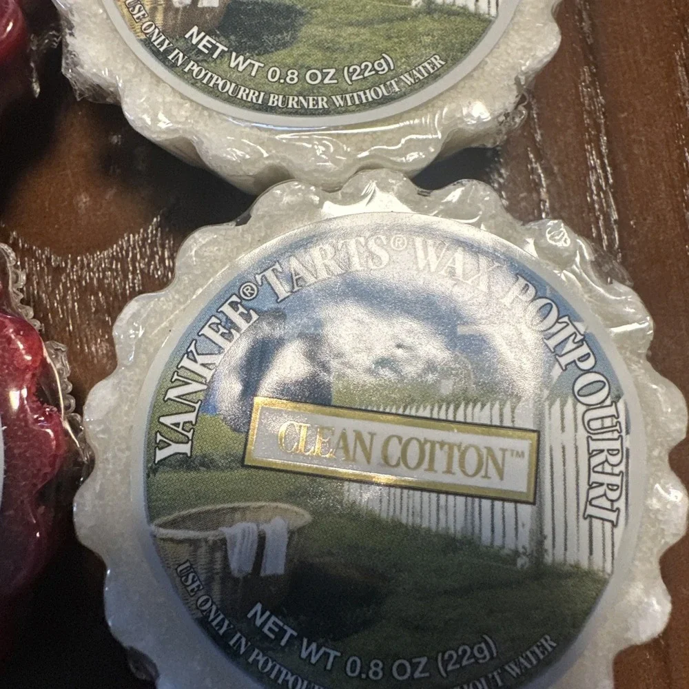 Lot‎ 7 Yankee Candle Wax Tarts Melts Cranberry  Chutney Clean Cotton & Macintosh